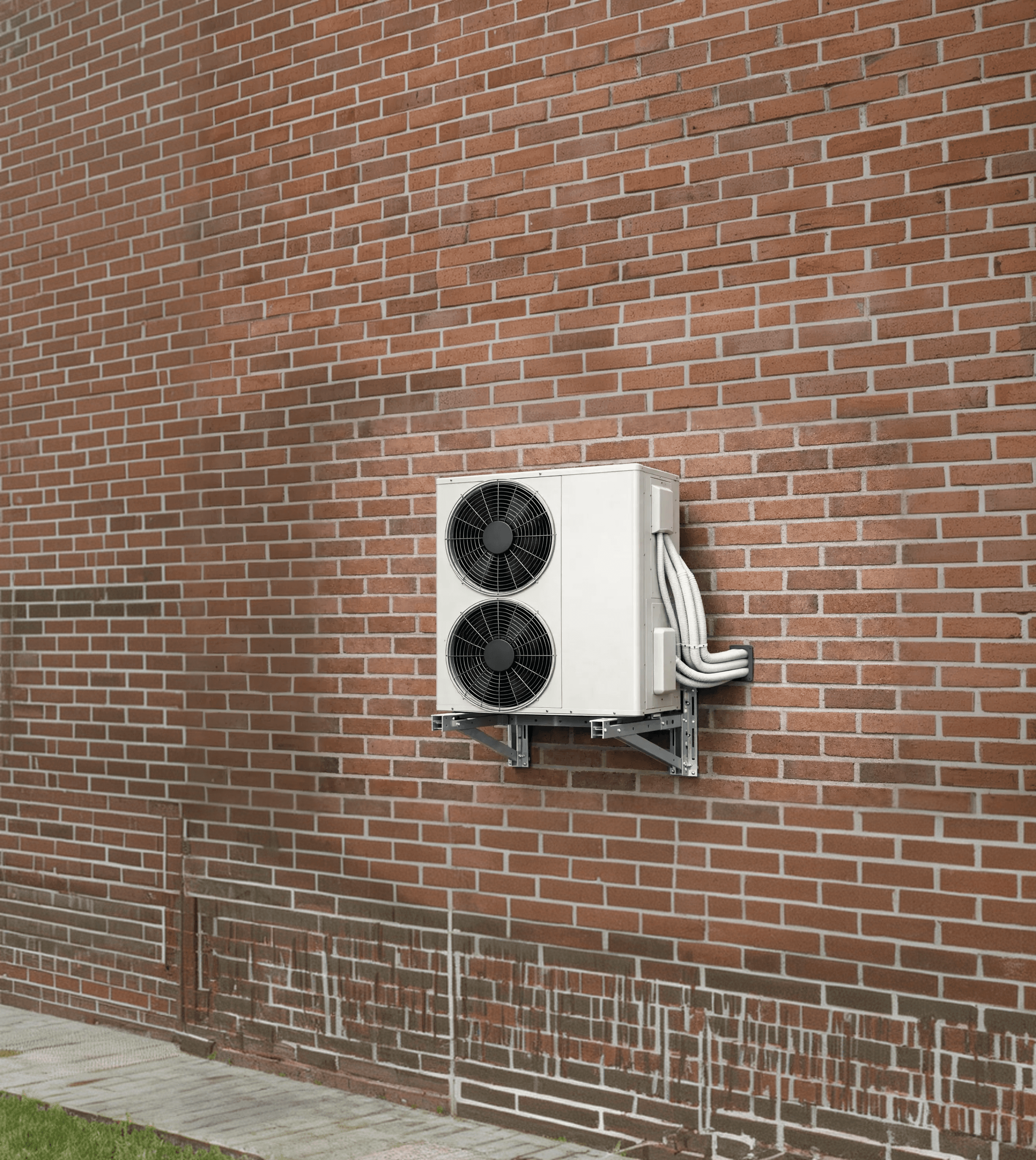 Outdoor condenser unit installation for multi-zone mini-split system